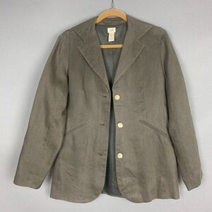 J. Jill 100 % Linen Women’s Blazer Size 6 Taupe Neutral Classic Office Jacket